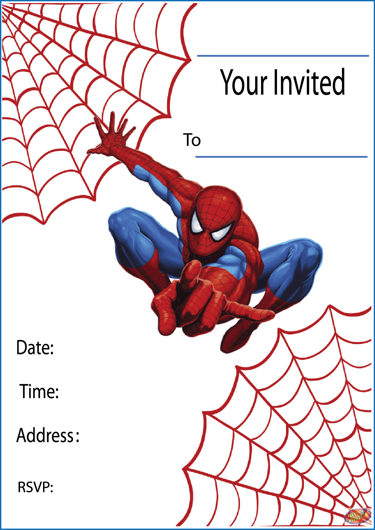 Free Printable Spiderman Party Invitations On Www thepartywebsite
