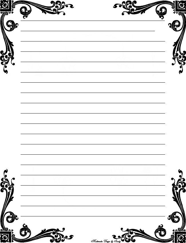 Free Printable Stationery Templates Deco Corner Lined Stationery Free