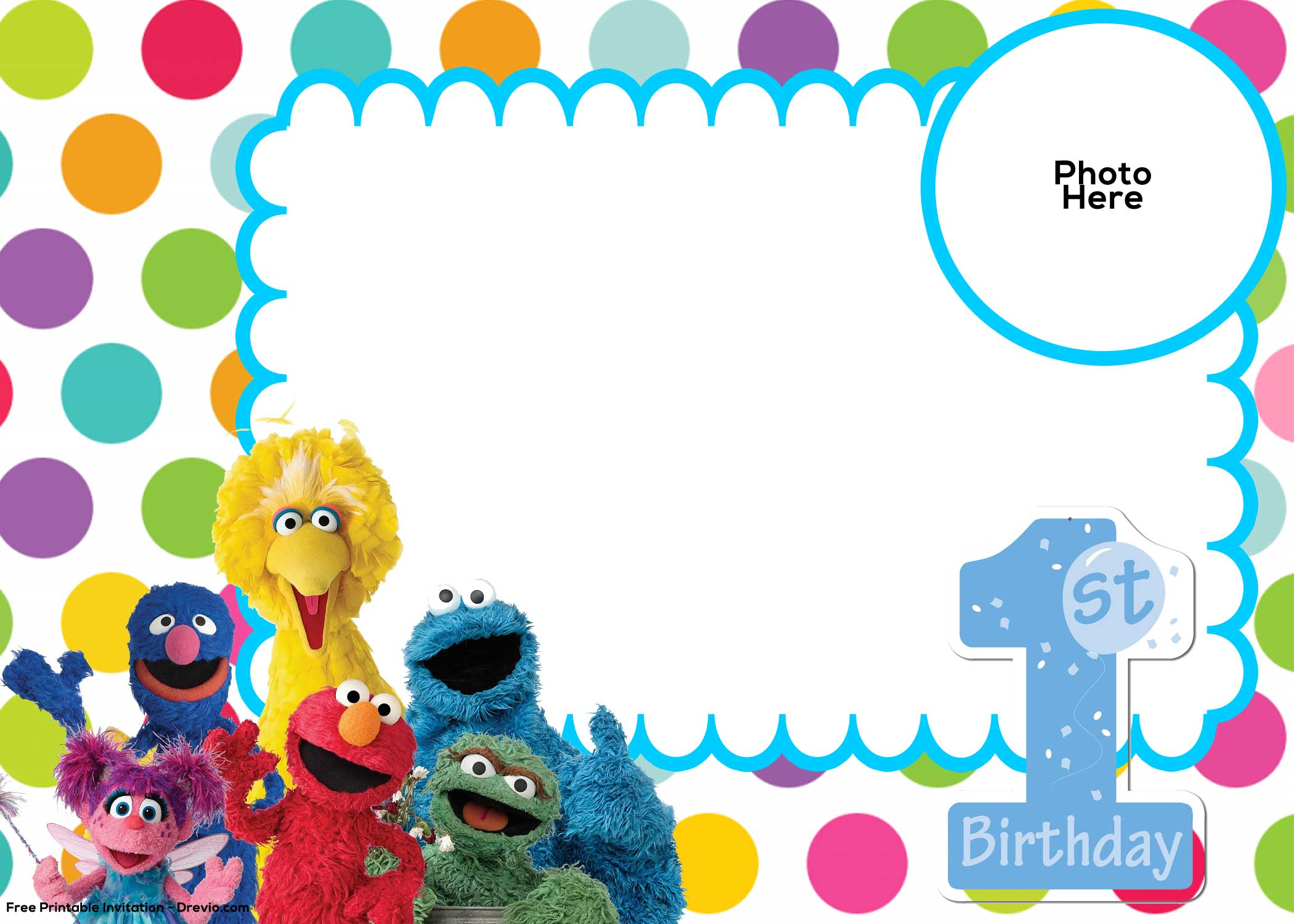 Free Sesame Street 1st Birthday Invitation Template Download Hundreds 