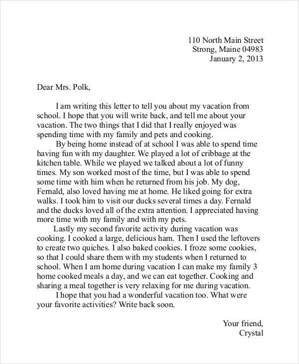 Friendly Letter Template 7 Free PDF Word Documents Download Free