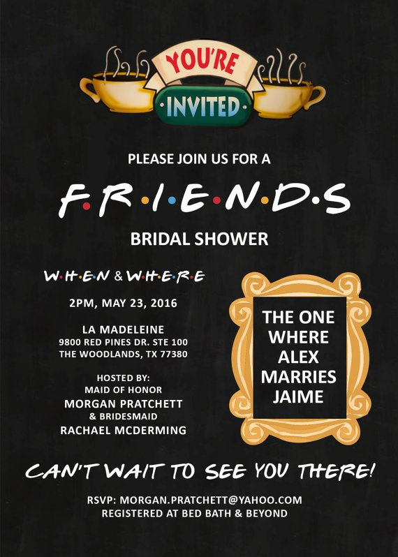 Friends Theme Invitation Friends Bridal Shower Theme Friends Bridal 