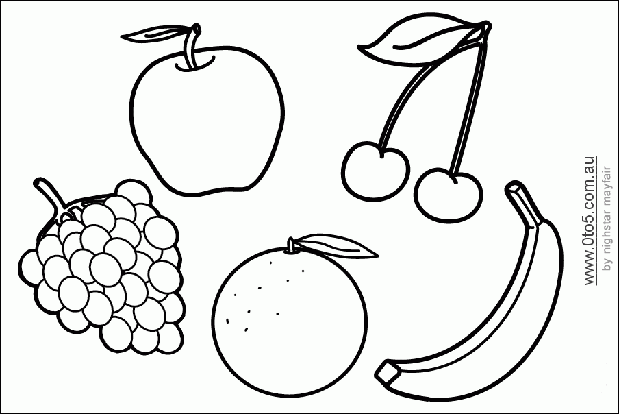 Fruit Template Printable Fruit Coloring Pages Coloring Pages For