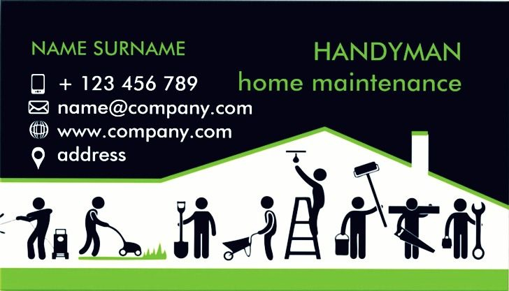 Get Our Printable Handyman Business Cards Templates In 2020