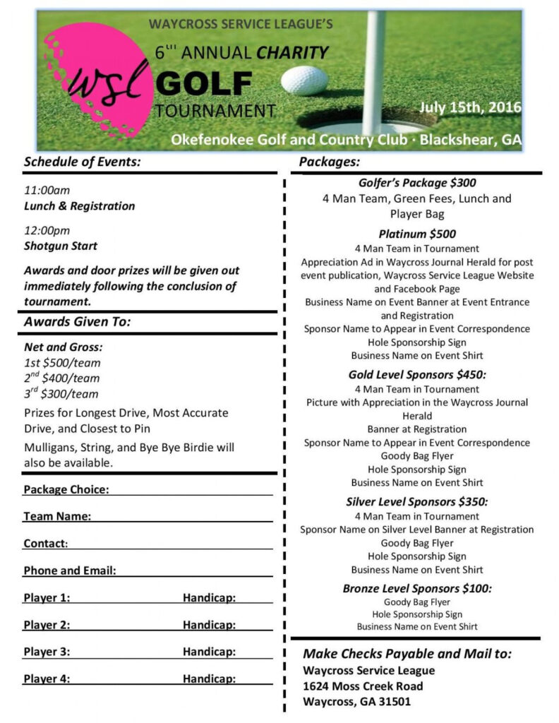Golf Tournament Checklist Template