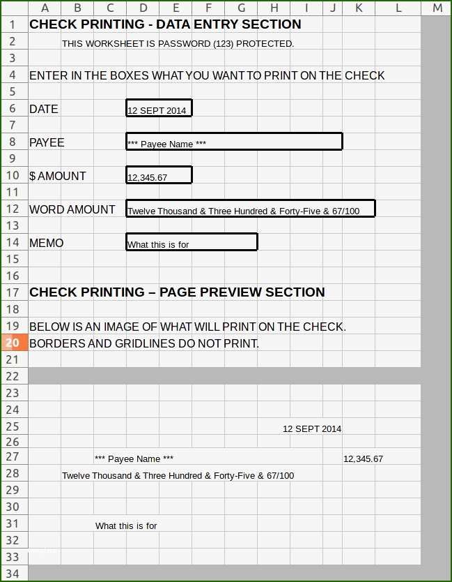 Good Check Printing Template Excel You ll Want To Copy Immediately In 