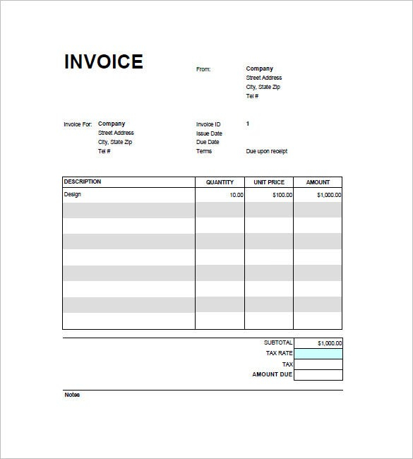 Google Invoice Template 31 Free Word Excel PDF Format Free
