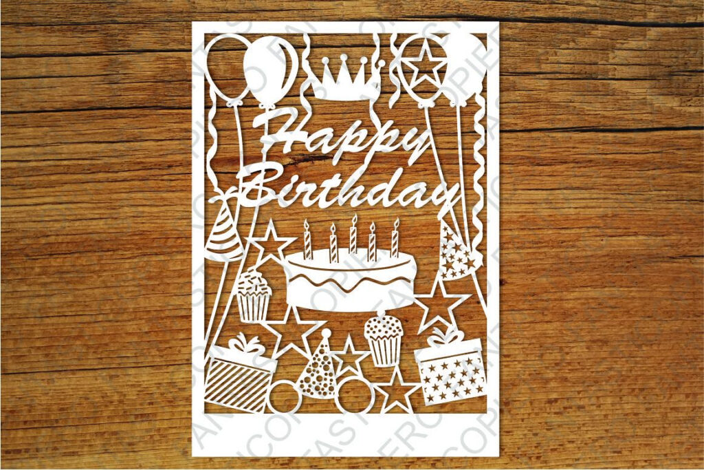 Happy Birthday Card SVG Files For Silhouette Cameo And Cricut Happy