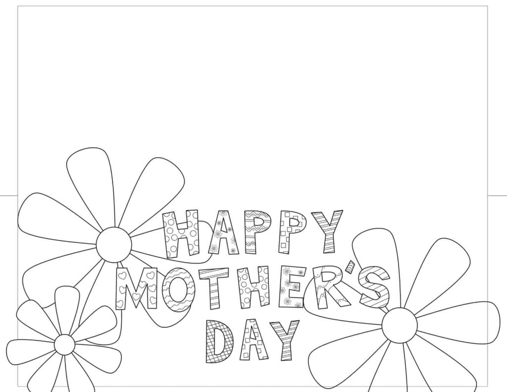 Happy Mother s Day Free Printable Card To Color Sunshine And Rainy Days