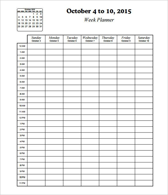Hourly Schedule Template 11 Free Sample Example Format Free 