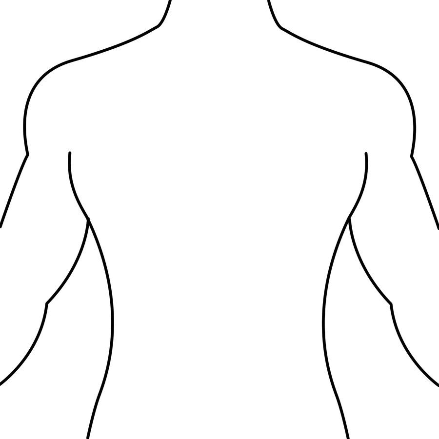 Human Body Outline Front And Back Drawing Health Token ClipArt Best 