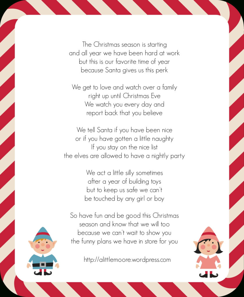 Image Of Elf On The Shelf Letter Template Download Word Elf On The