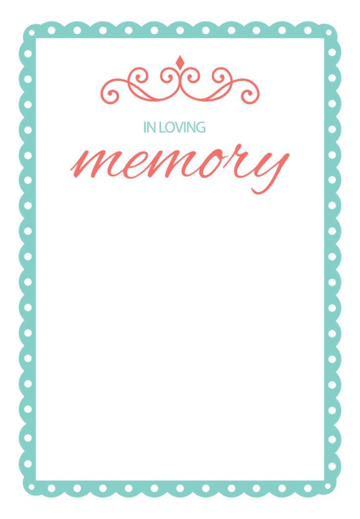 In Loving Memory Memorial Card Template Free Greetings Island