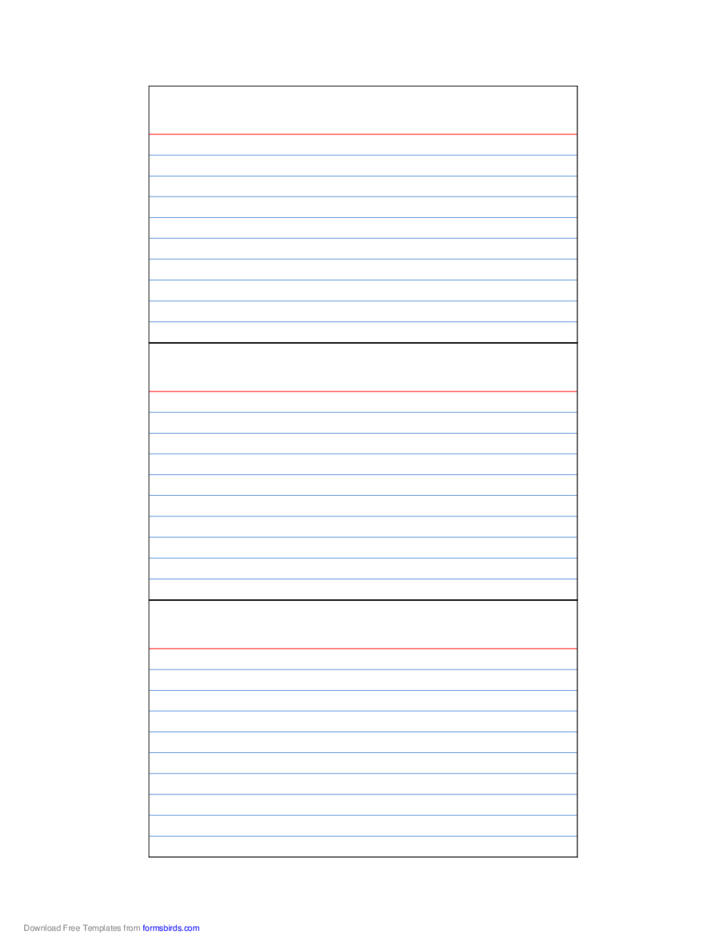 Index Cards Template Free Download