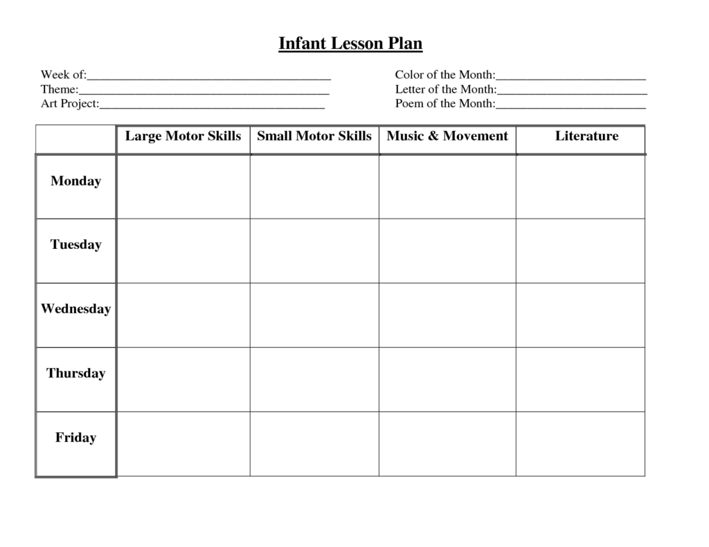 Infant Lesson Plan 6100347 Lesson Plans For Toddlers Weekly Lesson