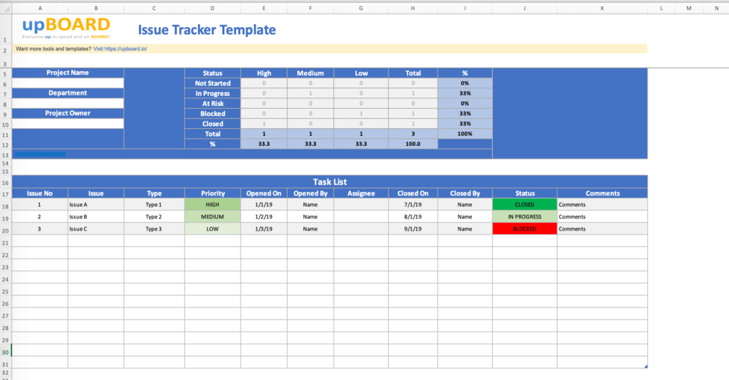Issue Tracker Digital Online Tools Templates