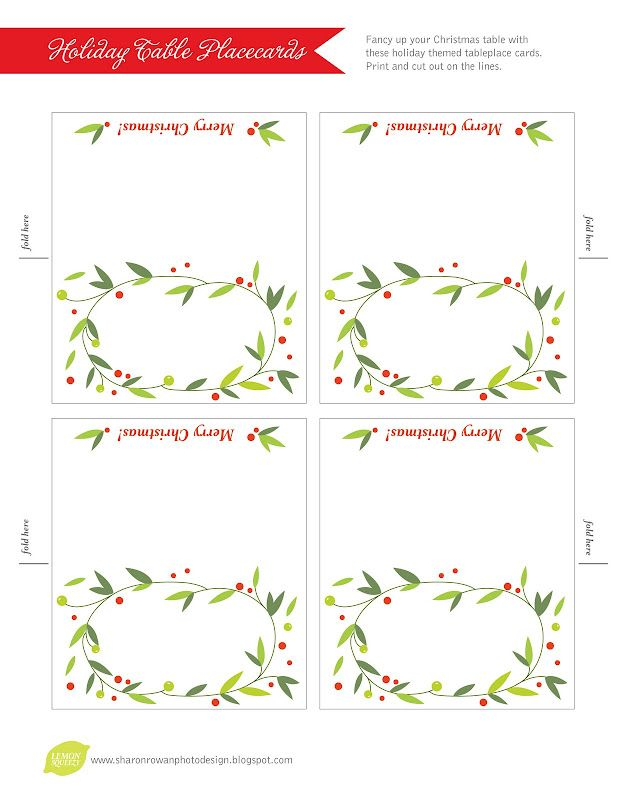Lemon Squeezy Day 12 Place Cards Free Place Card Template 
