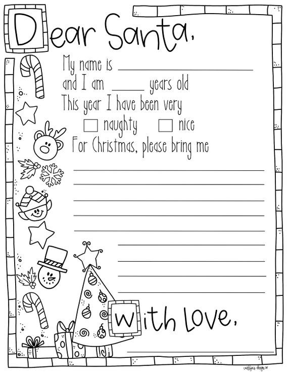 Letter To Santa Coloring Page Santa Coloring Pages Dear Santa Letter