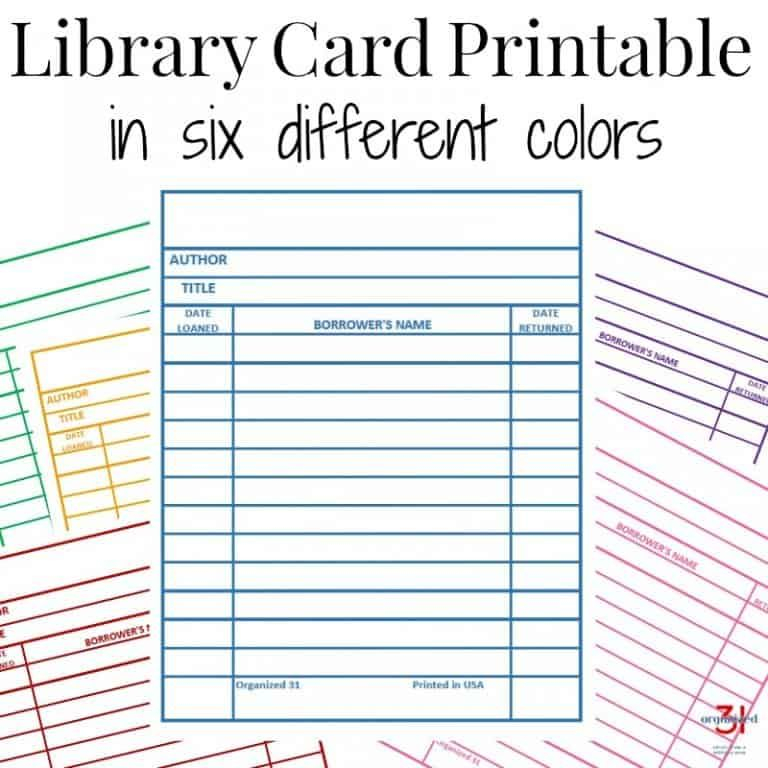 Library Checkout Card Template Printable Printable Word Searches