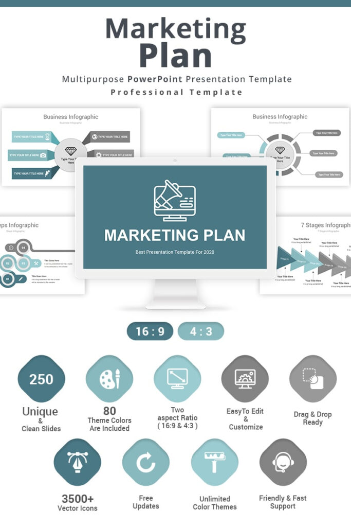 Marketing Plan PowerPoint Template 95309