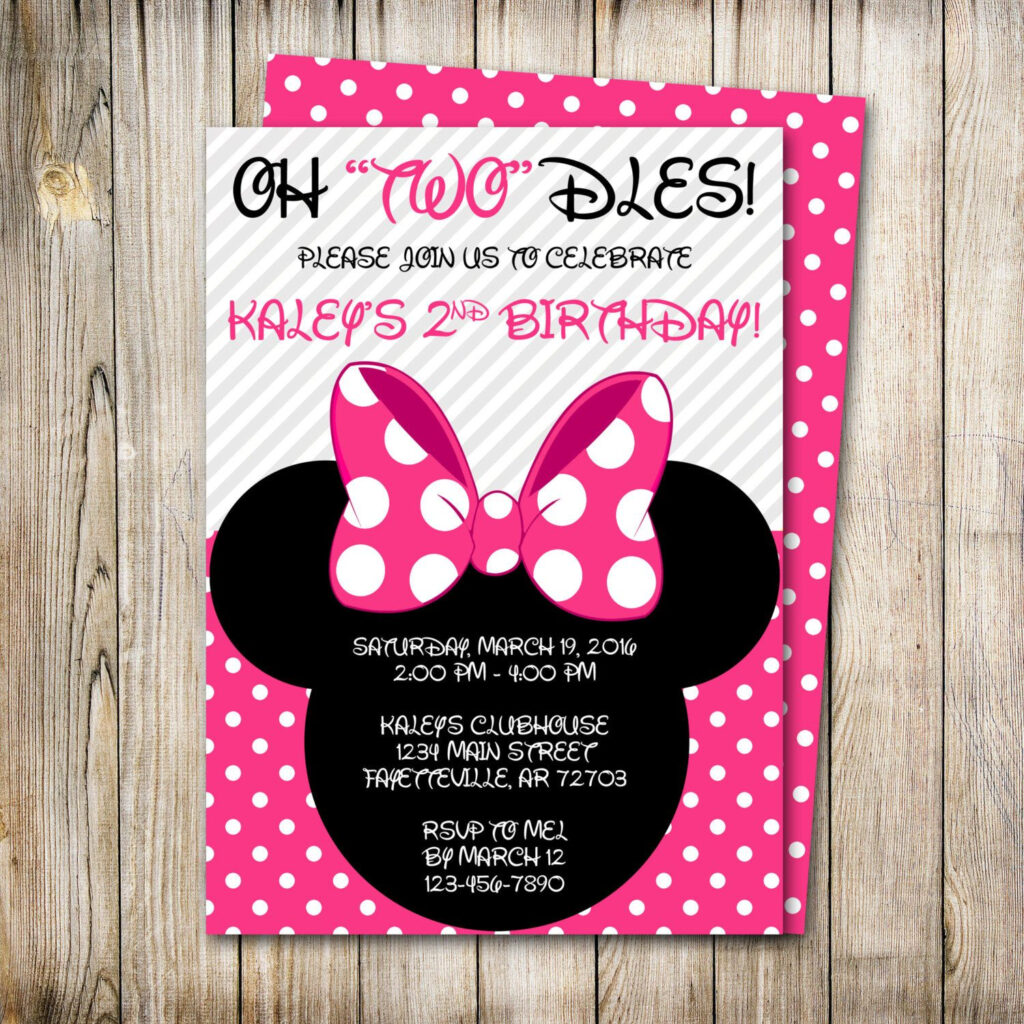 Minnie Mouse Birthday Invitation Minnie Mouse Birthday Etsy Minnie