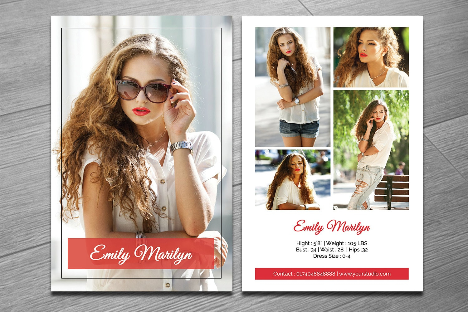 Modeling Comp Card Template Fashion Model Comp Card MS Etsy