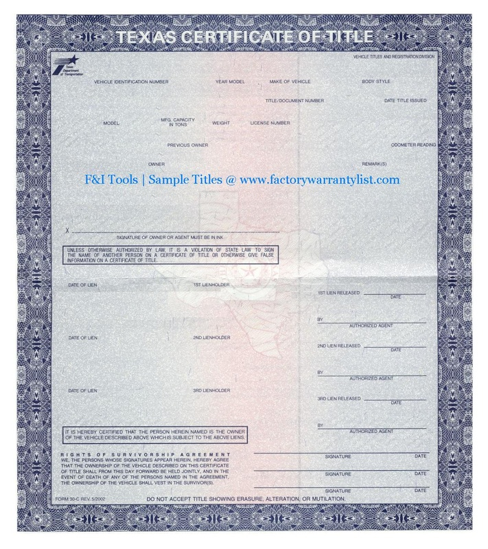 My Vehicle Title What Does A Car Title Look Like
