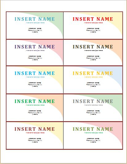 Name Tag Templates For MS WORD Word Excel Templates