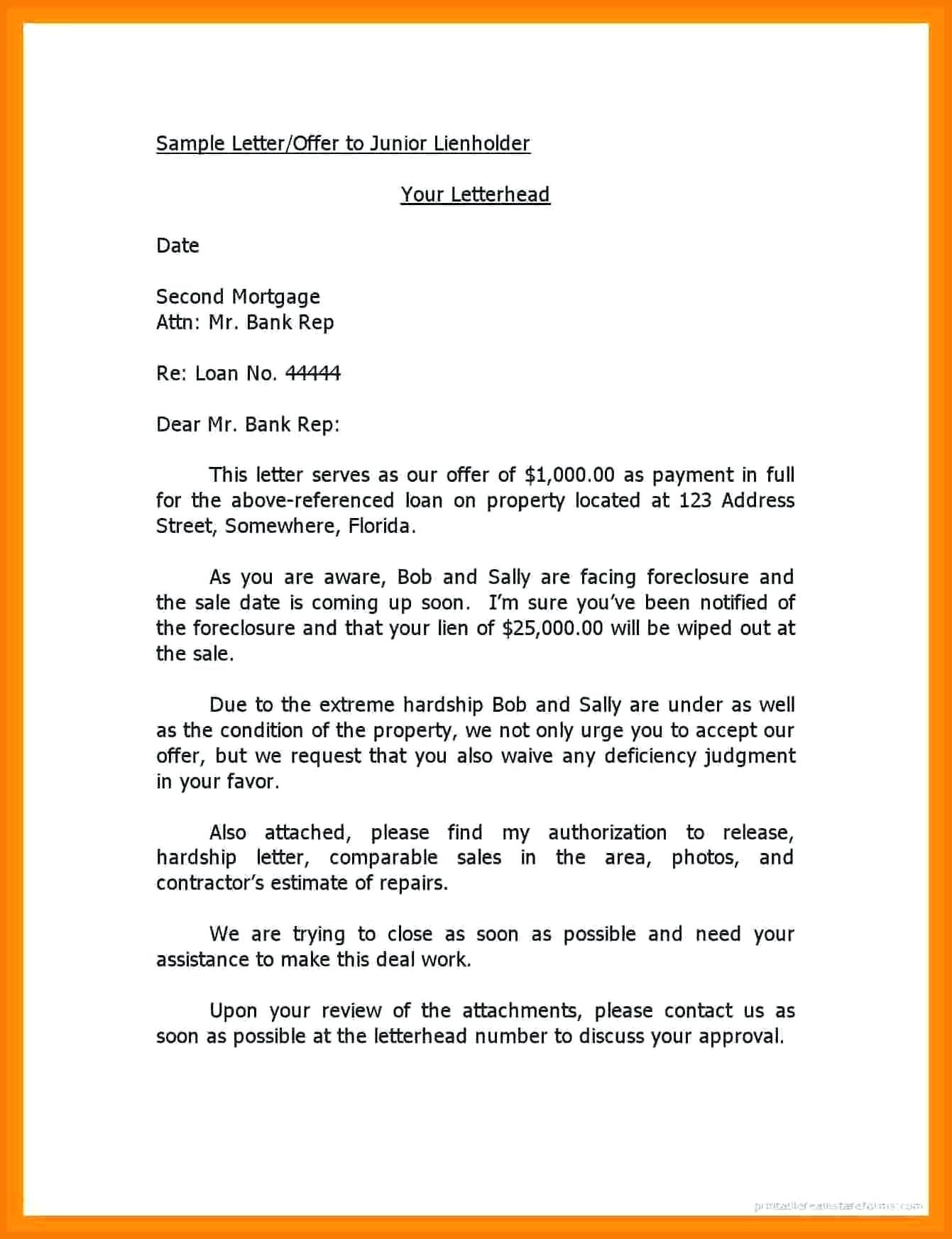 Notice Of Lien Letter Template Collection Letter Template Collection
