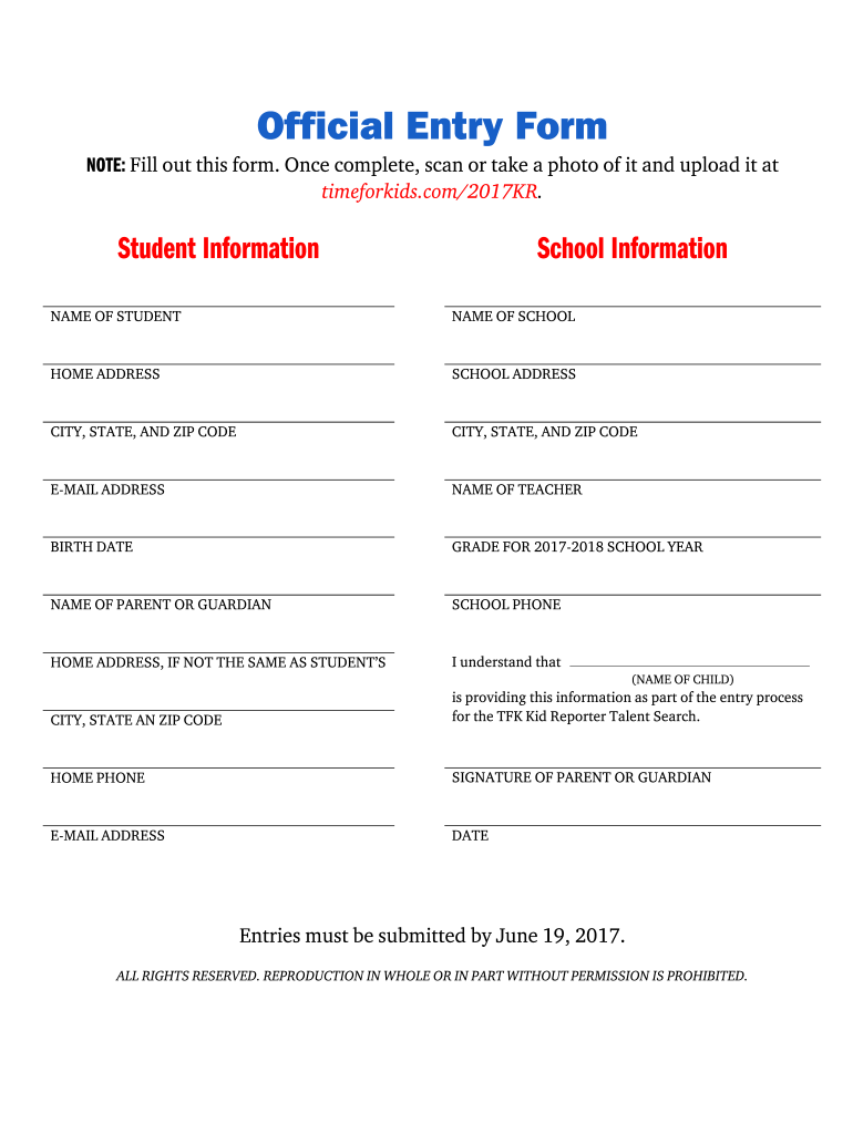 Official Entry Form DOCX Fill Out And Sign Printable PDF Template 