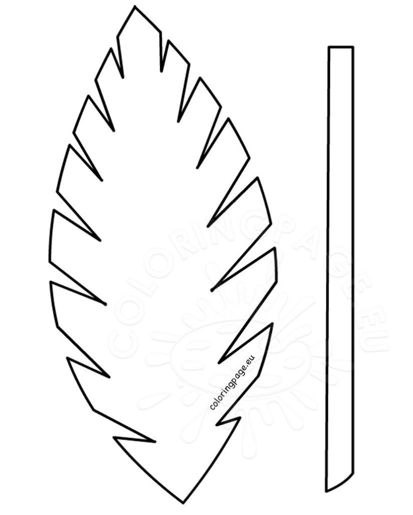 Palm Leaf Template Printable Vastuuonminun Sketch Coloring Page Leaf
