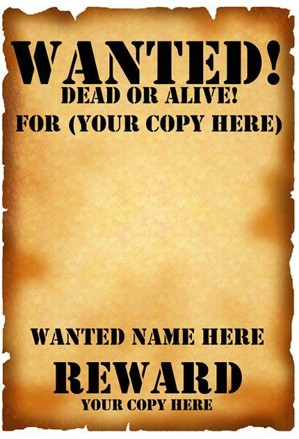 Pin On Wanted Poster Template
