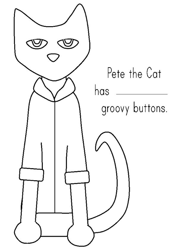 Print Coloring Image MomJunction Pete The Cat Pete The Cat Buttons