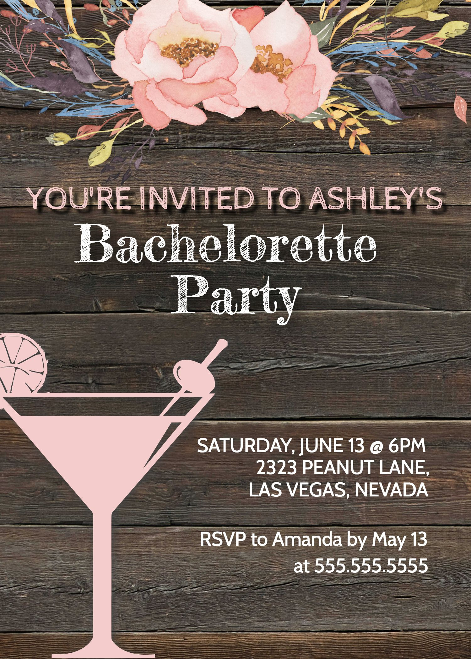 Printable Bachelorette Party Invitation Template Printable