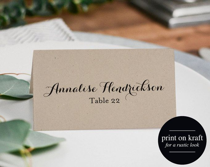 Printable Escort Card Template Place Card Template Tent Etsy 
