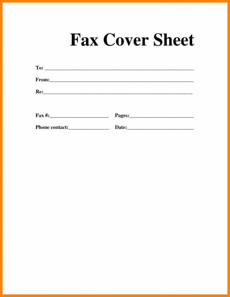Printable Fax Cover Sheet Word Microsoft Template