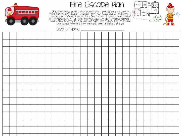 Printable Fire Escape Plan Template Awesome First Grade Fanatics