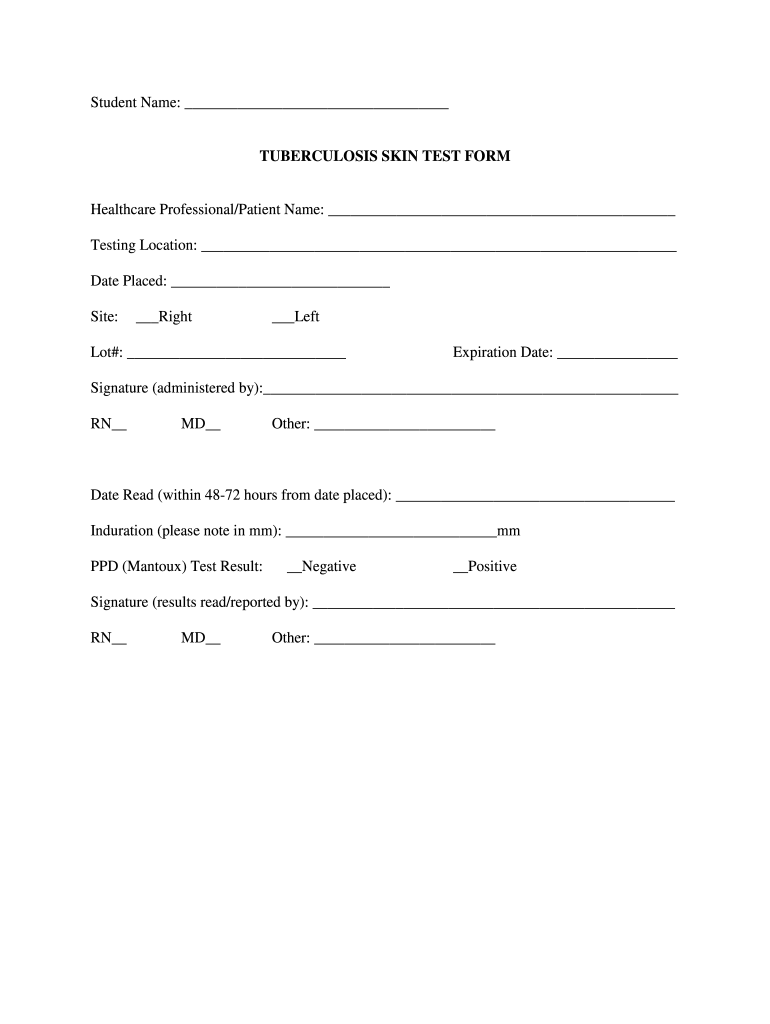Printable Tb Test Form For Employment Fill Out And Sign Printable PDF