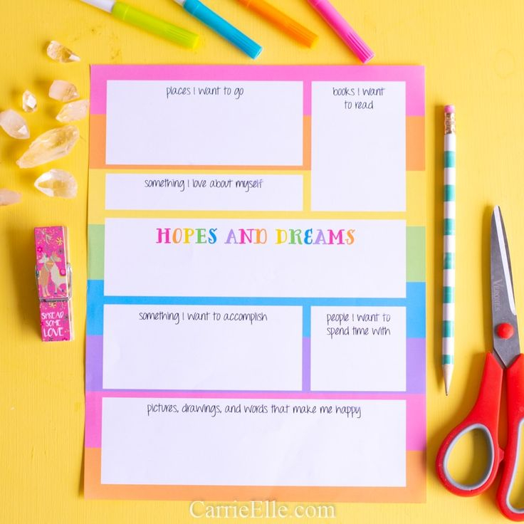 Printable Vision Board Template For Kids Carrie Elle Printable