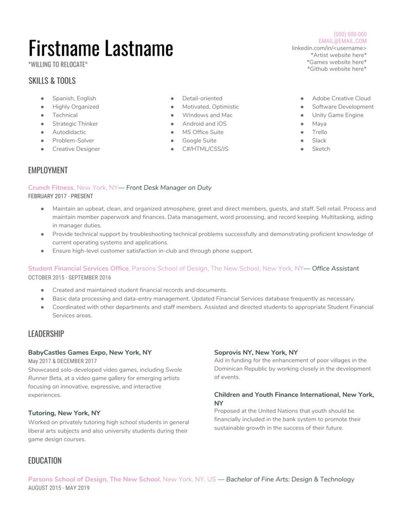 Reddit Resume Template 1 pdf DocDroid