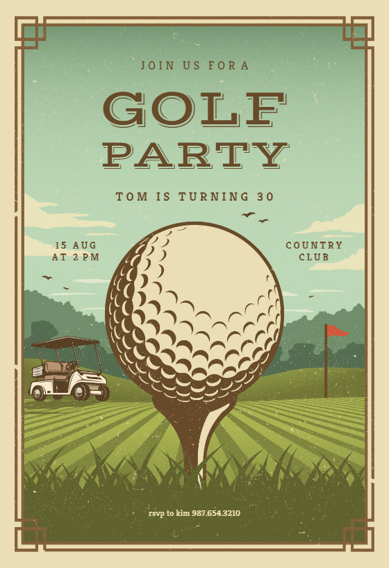 Retro Golf Sports Games Invitation Template Free Greetings