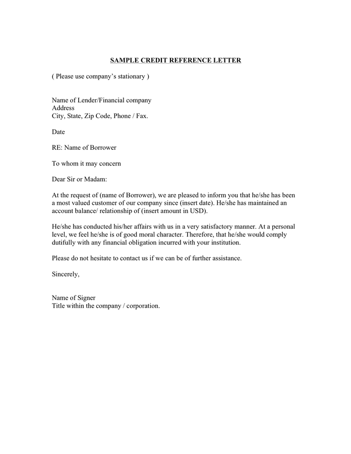 Sample Letter Of Good Standing From A Bank In Word And Pdf Formats 