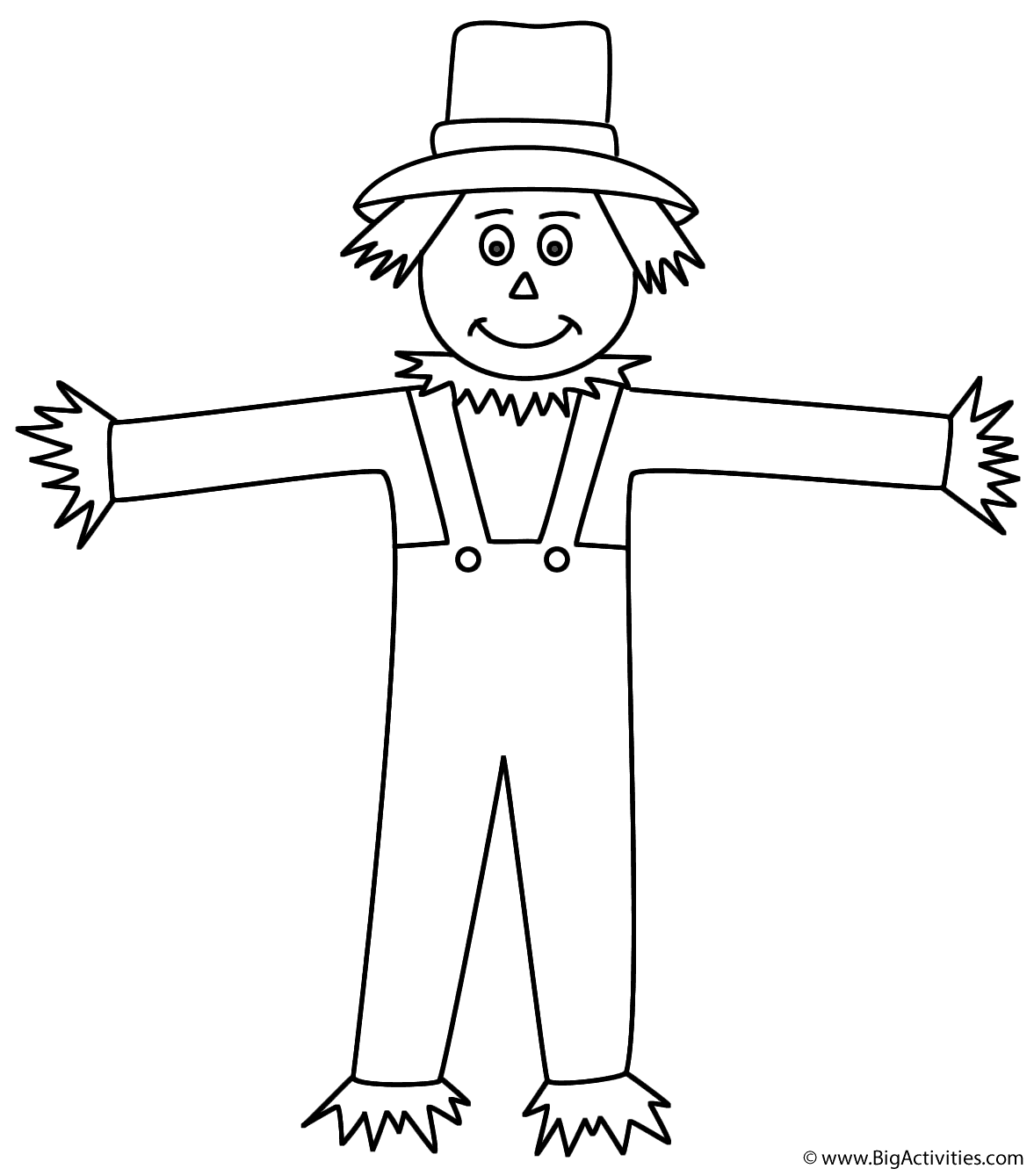 Scarecrow Coloring Page Thanksgiving 