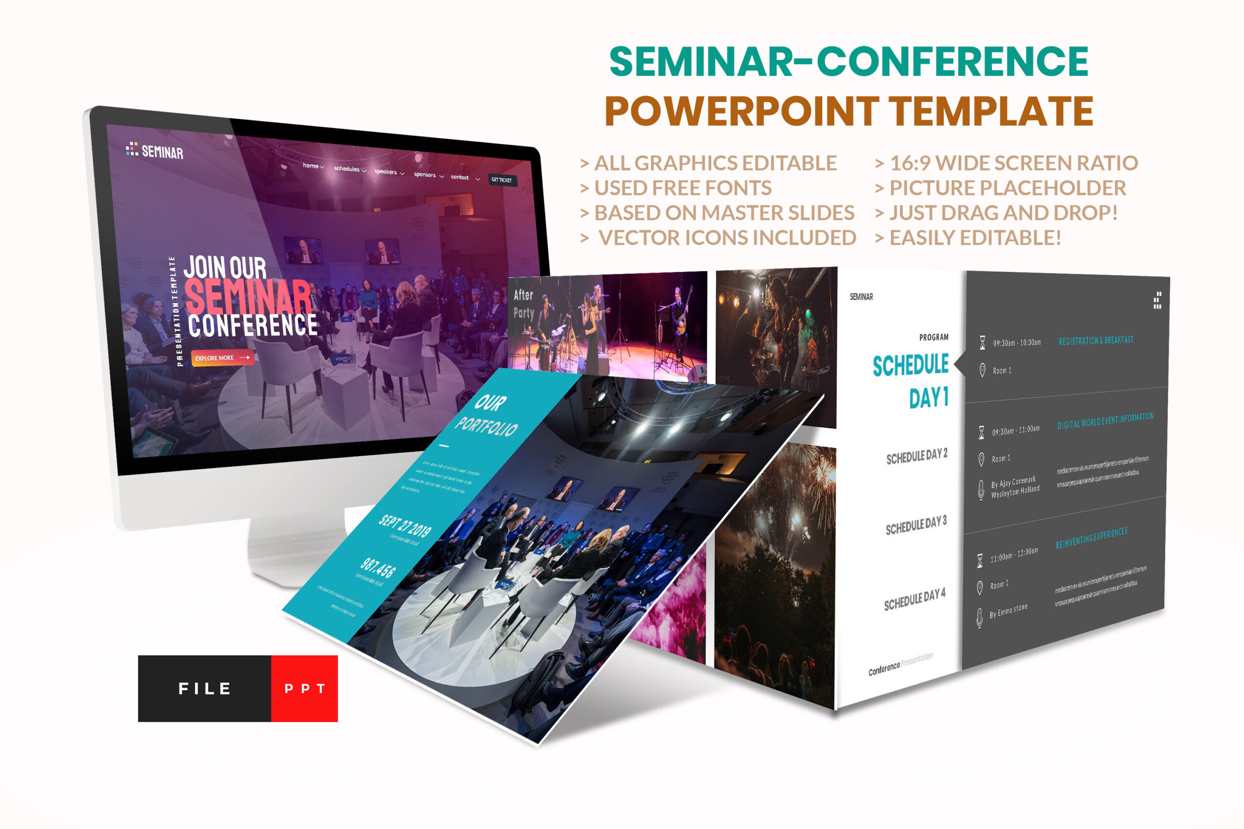 Seminar Conference PowerPoint Template By ArtStoreID TheHungryJPEG
