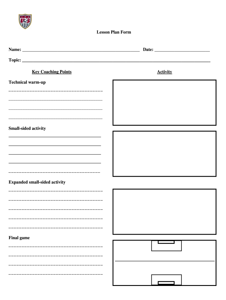 Soccer Practice Plan Template Fill Online Printable Fillable Blank