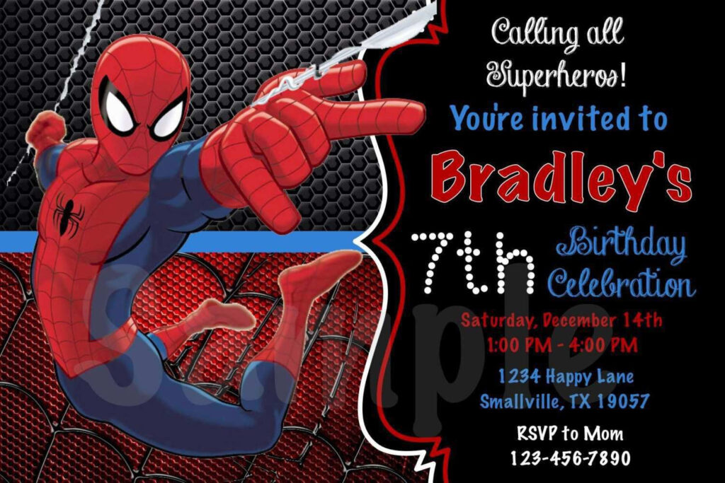 Spiderman Birthday Invitations Templates Spiderman Birthday