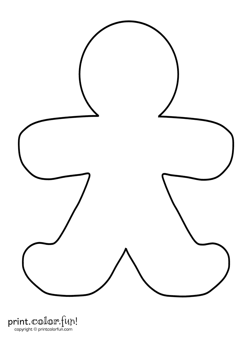 Template Gingerbread Man Coloring Page Preschool Christmas