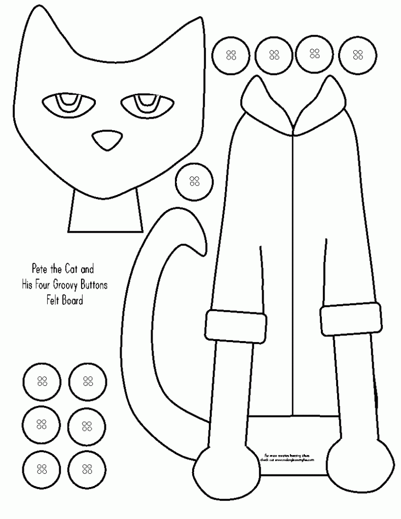Template Pete The Cat Pete The Cat Buttons Cat Coloring Page