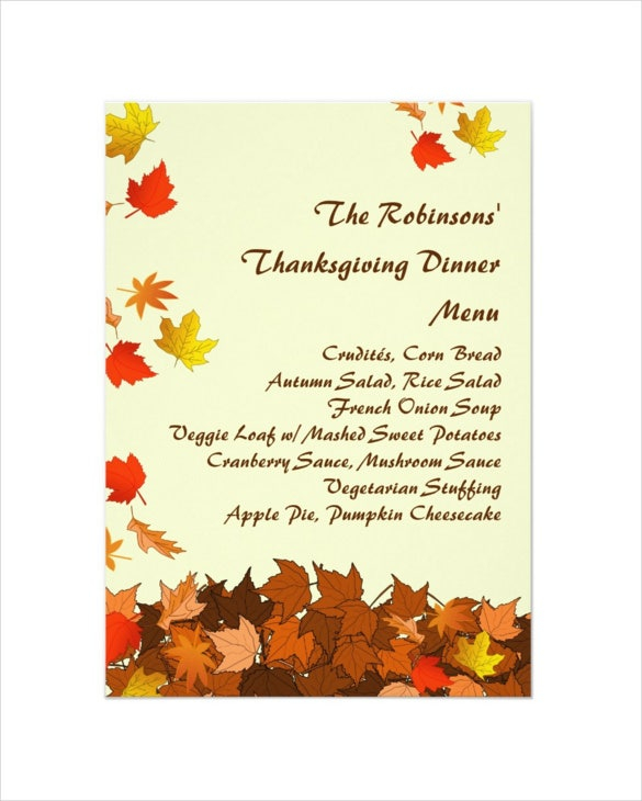 Thanksgiving Menu 22 Free Templates In PSD EPS Format Download