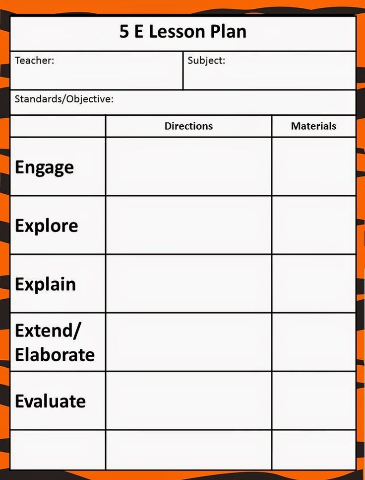 The 5E Model Our New Lesson Plans Lesson Plan Template Free