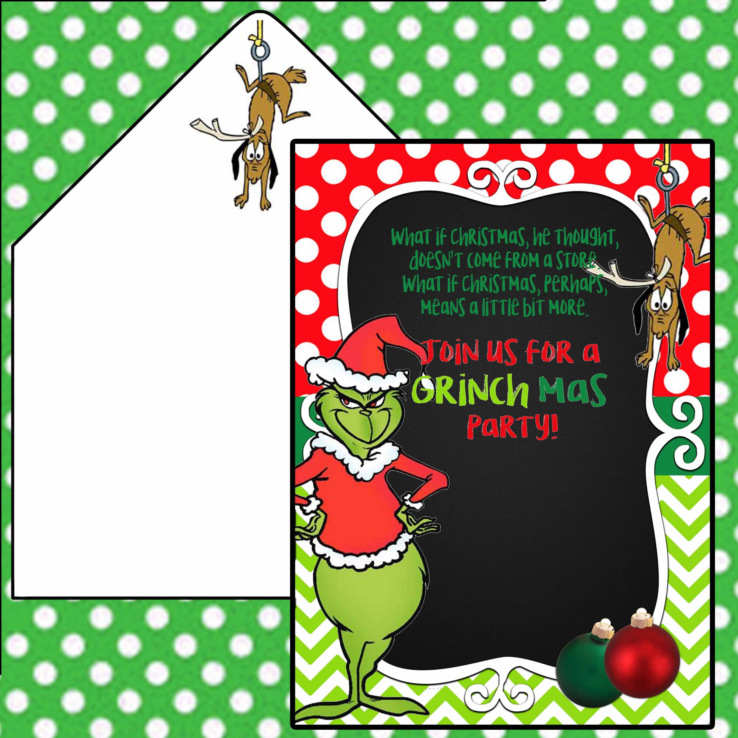 The Grinch Who Stole Christmas Party Invitations Christmas Party 